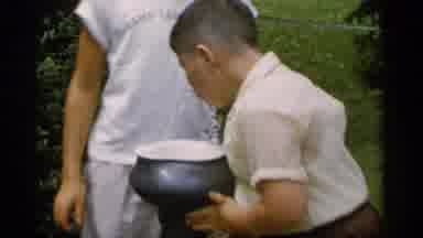 Jones Beach New York (1956): Little Boy Taking A Drink Of Water At The Water