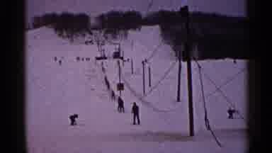 Duluth Minnesota (1960): People Waiting For Ski Lift On A Clear Winter Day
