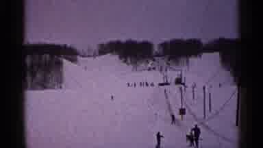 Duluth Minnesota (1960): Ski Slope Footage People Riding Mountain Trail Near Trees