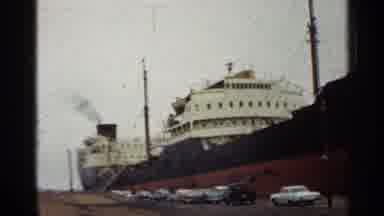 Duluth Minnesota (1960): A Big Cruise Ship That Is Getting Ready To Take Off With