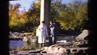 Sioux Falls South Dakota (1960): A Man And A Women Walking On The Rocks Along A