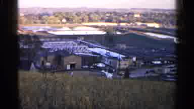 Sioux Falls South Dakota (1960): Tan Farm Field And Building On A Sunny Day