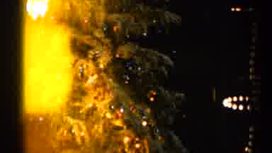 Sioux Falls South Dakota (1960): Winter Christmas Tree Is On Fire At Night Time