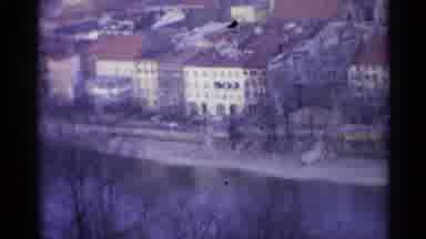 Spain (1961): Old Houses Of City Next To River In Cloudy Weather