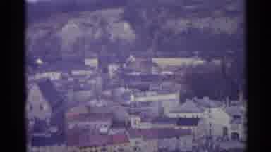 Spain (1961): Village Of Variously Sized Houses With Mountains Looming In The