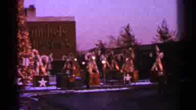 Milwaukee Wisconsin (1964): Candy Cane Statuses People Walking