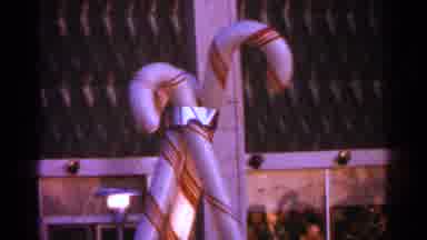 Milwaukee Wisconsin (1964): Christmas White And Red Sticks With Oran Sunset In Sky