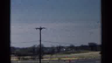 Minnesota USA (1964): Zoomed Old Road Highway Street Telephone lines Trees Bush
