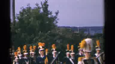 Minnesota USA (1964): Marching Band Marching Down The Road