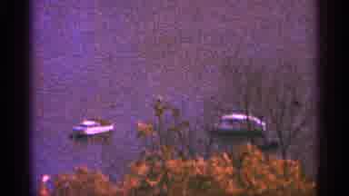 Minnesota USA (1964): Boats Floating Near The Shore And A Woodland Field