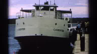 Washington Island Wisconsin (1964): Ferry Boat And Sign For Peninsula State Park