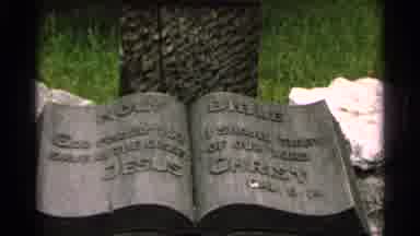 Washington Island Wisconsin (1964): Holy Bible Headstone In A Peaceful Graveyard
