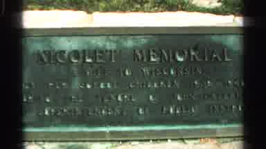 Washington Island Wisconsin (1964): Jean Nicolet Memorial Plaque And Statue In