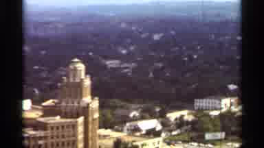 Arkansas USA (1965): A City From Above Where You Can See Churches Businesses Cars