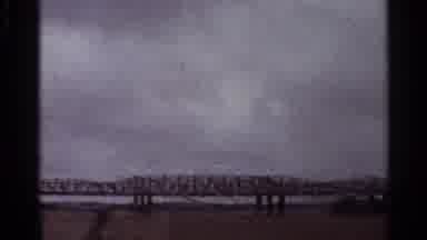 Arkansas USA (1965): Cloudy Sky And Iron Bridge Recorded From Inside Of Car