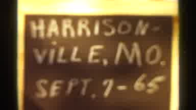 Kansas City Missouri (1965): Brown And Yellow Harrisonburg Chalkboard Sign Along