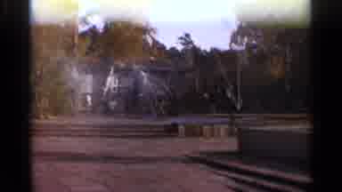 Lenningrad Russia-1965: Park Fountain, Modernist Sculpture, and City Skyline Across River