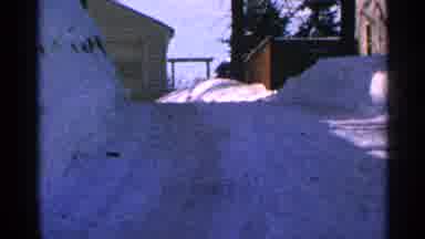 Minnesota USA (1965): Houses Trees Grass Are Covered In Snow It's Very Cold