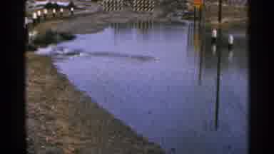 Minnesota USA (1965): An Image Of A Blocked Off Area That Appears To Be Flooded