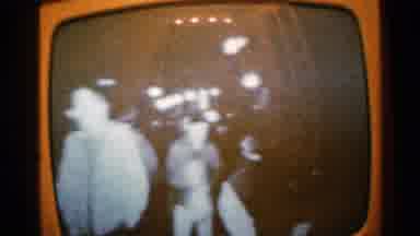 Minnesota USA (1965): Vintage Orange Television Set Showing Map And Flood Footage