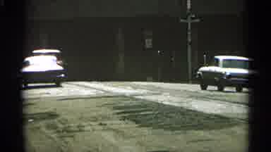 Minnesota USA (1965): Cars Near Gardens Outside Of Houses And Gasoline Station