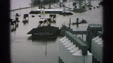 Minnesota USA (1965): A Flooded Marina Area That Contains Lots Of Boats On The