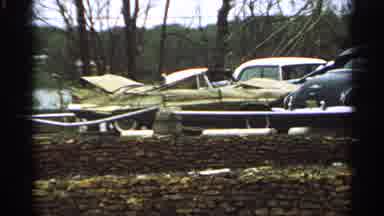 Minnesota USA (1965): A Old House And Some Car Wrack In The Background