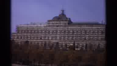 Moscow Russia-1965: Spasskaya Tower and Kremlin Palace with Golden-Domed Churches