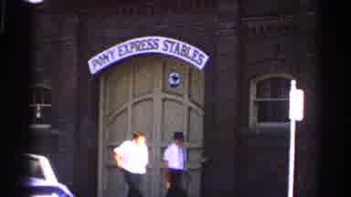 Saint Louis Missouri (1965): Pony Express Sign And Building On A Clear Day