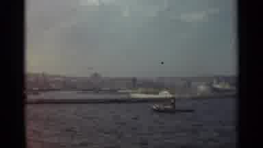 STOCKHOLM SWEDEN-1965: Boat In Open Water On A Clear Day
