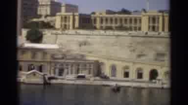 TANGIER MOROCCO-1965: Panoramic Riverside Street In European Looking Town