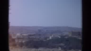 TANGIER MOROCCO-1965: Scenic Cityscape View Through Window