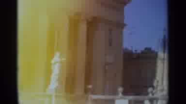 Tangier Morocco (1965): Tan Buildings Columns And Statues On A Bright Sunny Day