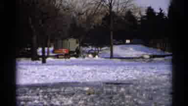 Hamel Minnesota (1966): Crane Moving Snow From One Place To Another In A Snowy