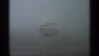 Hamel Minnesota (1966): White Boat In Water In Heavy Fog