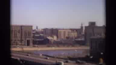 Moscow Russia (1966): A City And The Main Freeway That Crosses A River During The