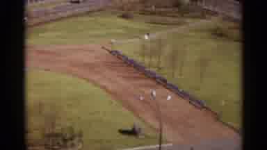 Moscow Russia (1966): Old Vintage Aerial Footage Of Small Park And Dirt Path