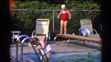 US Virgin Islands (1966): A Young Girl In A Bathing Suit And Swim Cap Stands At