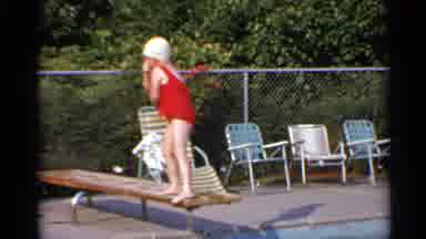 US Virgin Islands (1966): A Small Child Scared To Jump Into The Pool And Thus Make