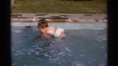 US Virgin Islands (1966): Dad And Son Playing And Swimming In The Pool With Son On