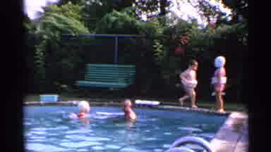 US Virgin Islands (1966): Swimming Man Women Kids Water Outside Running Floats