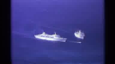 US Virgin Islands (1967): Two Large White Vessels Upon The Windy Sea Heading