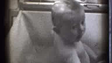 Danielson Connecticut (1939): Baby Taking A Bath In A Sink