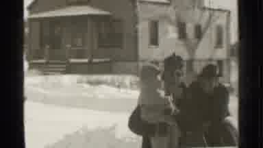 Danielson Connecticut (1939): Colorless Footage Of Houses And Family Pedestrians