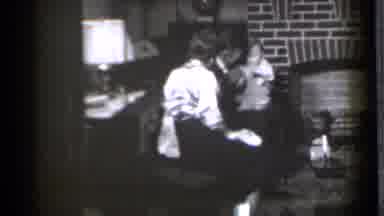 Danielson Connecticut (1939): Family Sitting Around The Fireplace Man Holding The