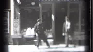 Danielson Connecticut (1939): Two Adult Men Having A Argument Outside Of Building