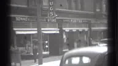 Danielson Connecticut (1939): Pinning Shot Of Downtown City With People Walking