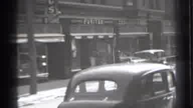 Danielson Connecticut (1939): Film Of Man Walking Sidewalk Vintage Car Downtown