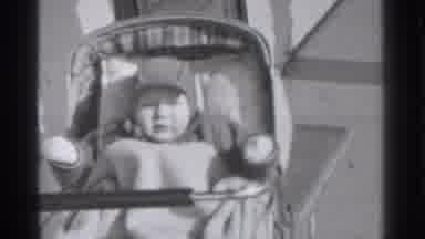Danielson Connecticut (1939): Tired Bundled Up Baby In Stroller