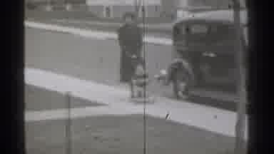 New York (1939): Mir Walking Backwards Pulling Little Small Kid Inside Very Old